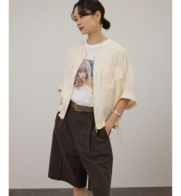 SALON adam et rope'「【WEB限定】ハーフスリーブドロストライトブルゾン」|ブルゾン・スタジャン|