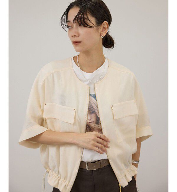 SALON adam et rope'「【WEB限定】ハーフスリーブドロストライトブルゾン」|ブルゾン・スタジャン|オフホワイト(15)