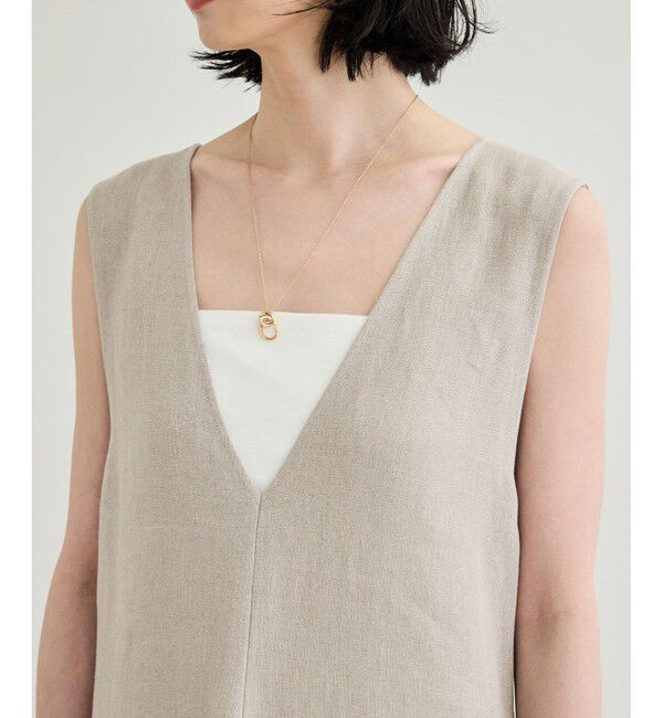 ROPE「尾州リネン ディープＶネックフレアワンピース」|ワンピース|