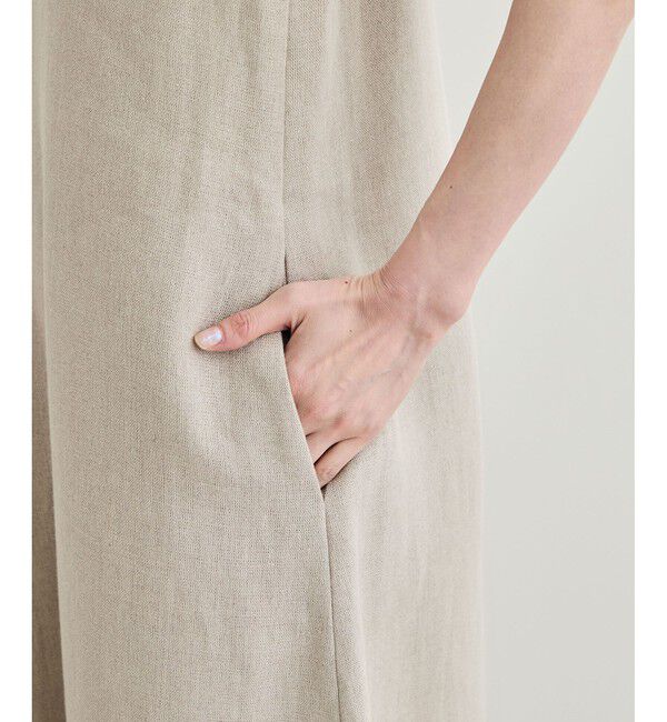 ROPE「尾州リネン ディープＶネックフレアワンピース」|ワンピース|