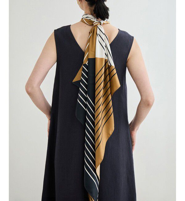 ROPE「尾州リネン ディープＶネックフレアワンピース」|ワンピース|