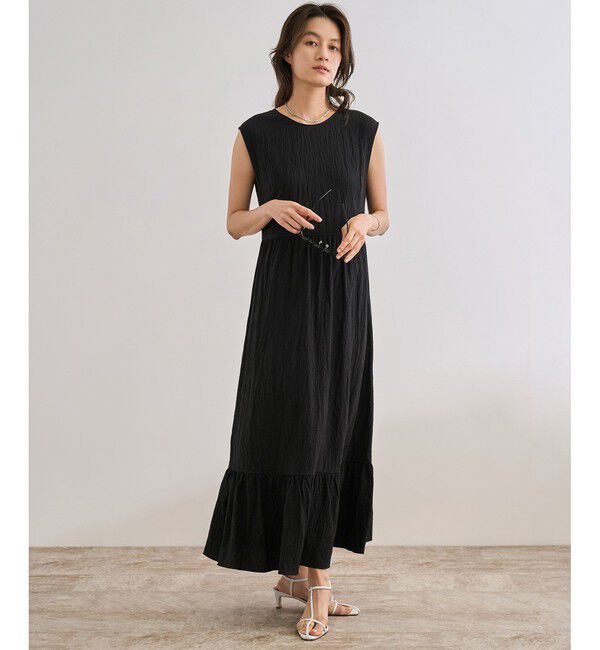 ROPE「【WEB・一部店舗限定】バックシャンティアードワンピース/洗える」|ワンピース|ブラック(01)