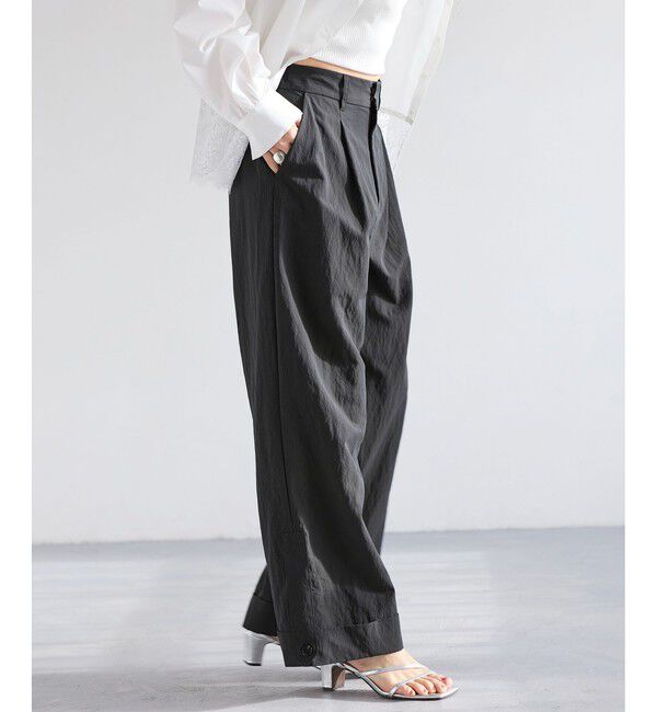 VIS「エアタンロールアップパンツ/イージーケア・防シワ」|チノ|チャコール(06)