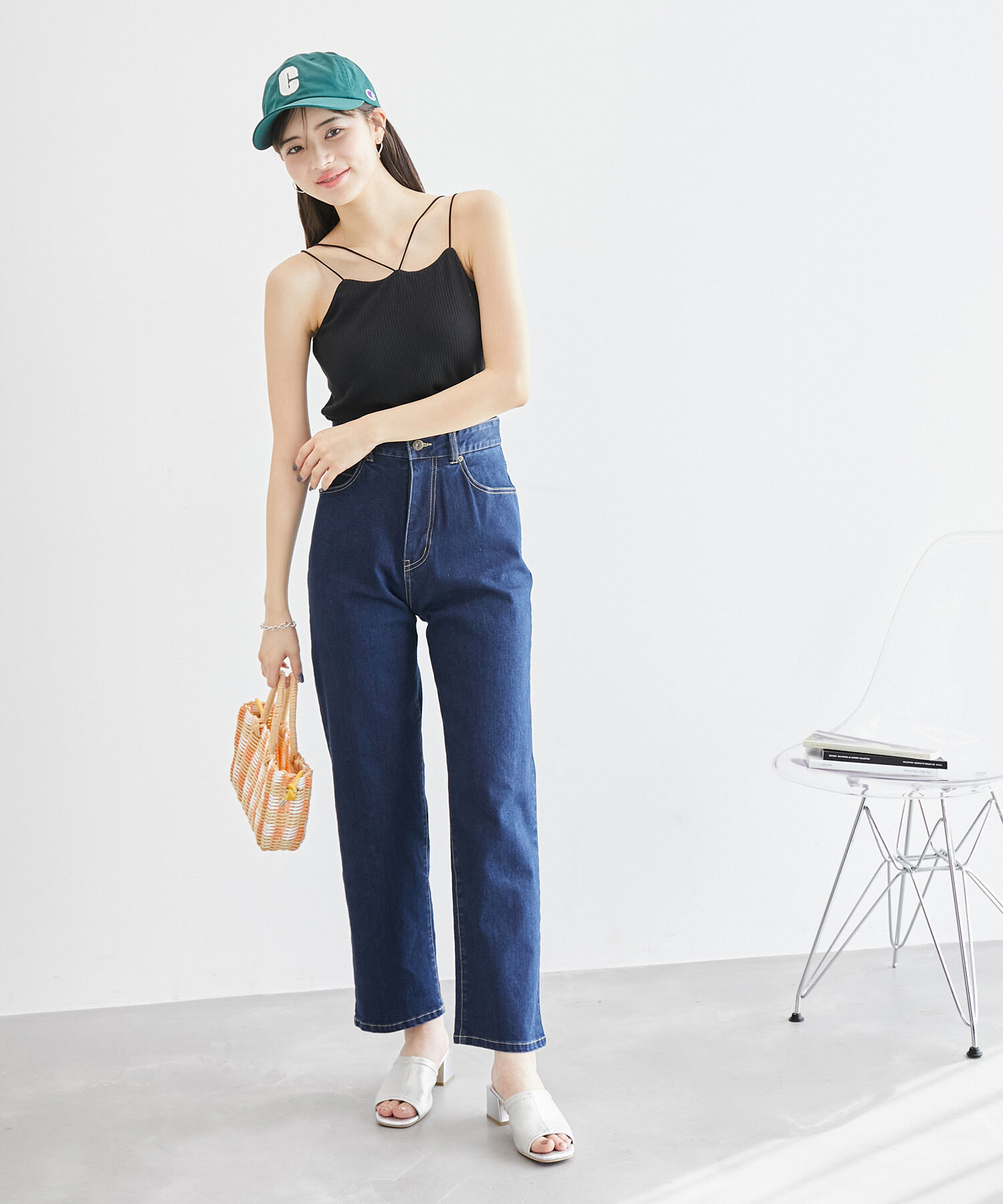 Rope&rsquo;Picnic「コード使いカップ付きリブキャミインナー」|キャミソール|