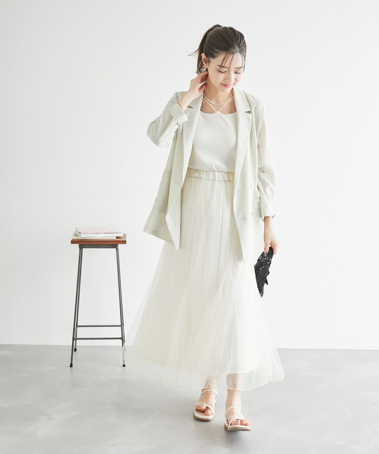 Rope&rsquo;Picnic「コード使いカップ付きリブキャミインナー」|キャミソール|