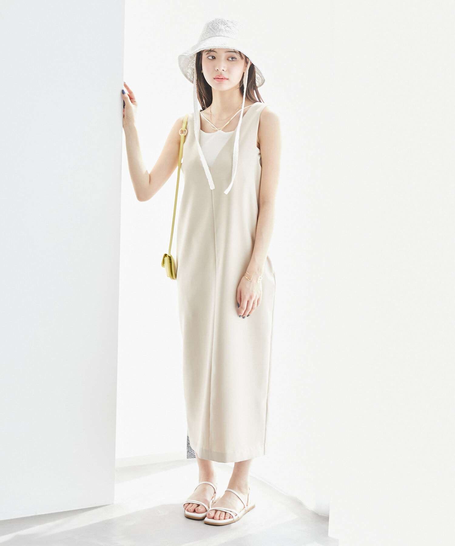 Rope&rsquo;Picnic「コード使いカップ付きリブキャミインナー」|キャミソール|