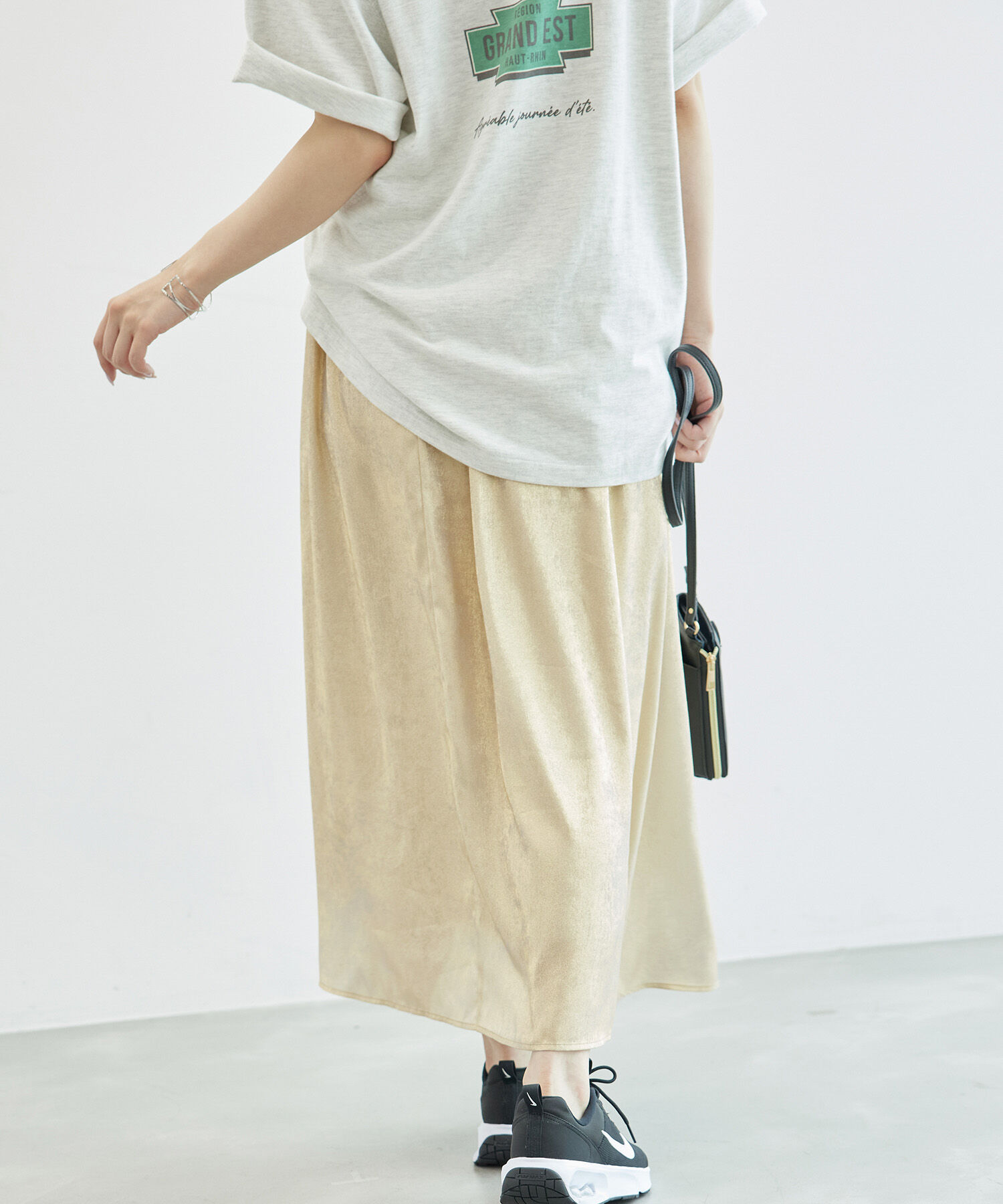 Rope&rsquo;Picnic「メタリックスカート」|スカート|ゴールド(90)