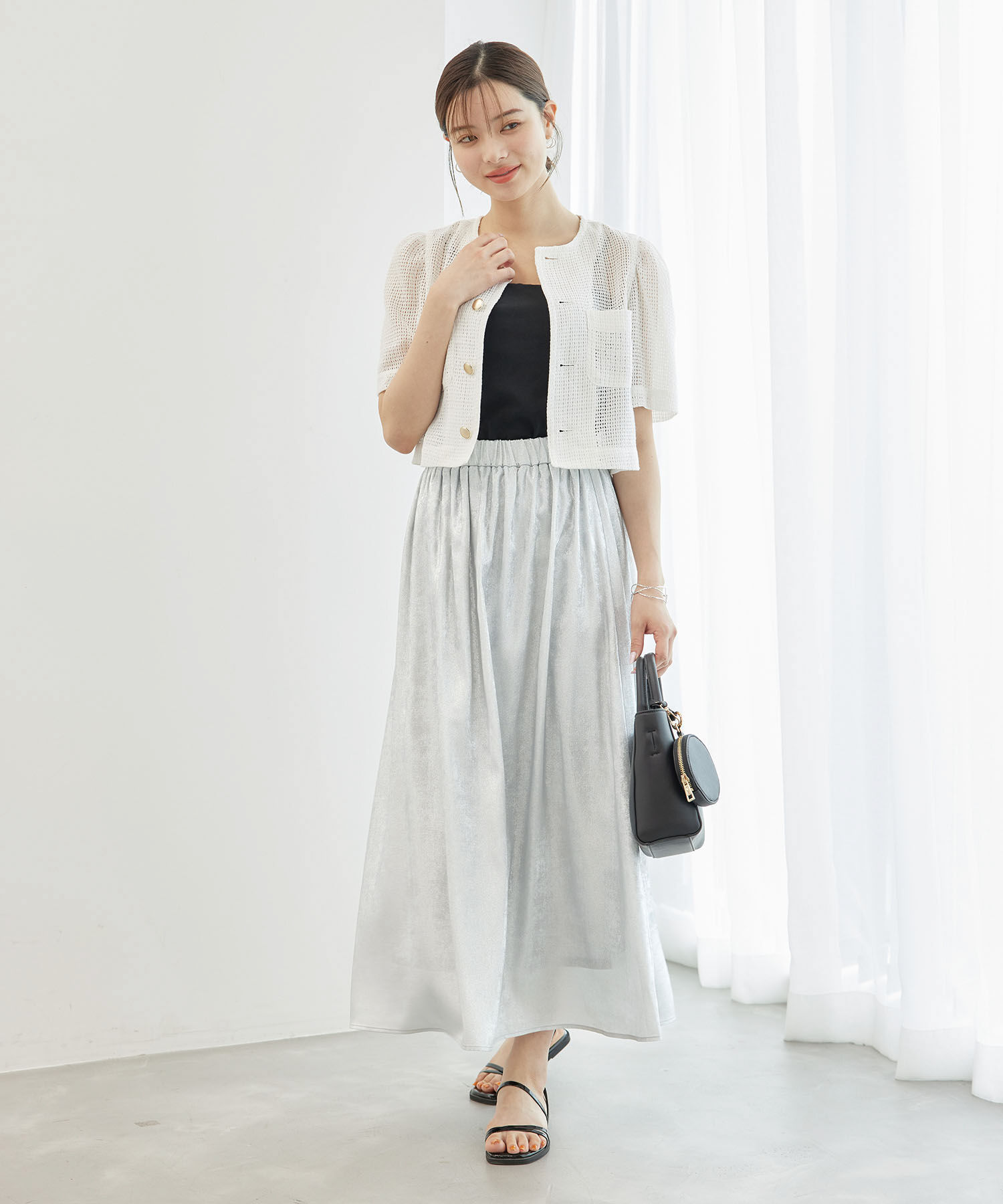 Rope&rsquo;Picnic「メタリックスカート」|スカート|