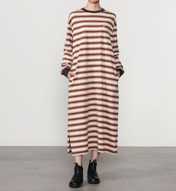 GYMPHLEX「Gymphlex | オンブレボーダー クルーネックワンピース WOMEN」|ワンピース|