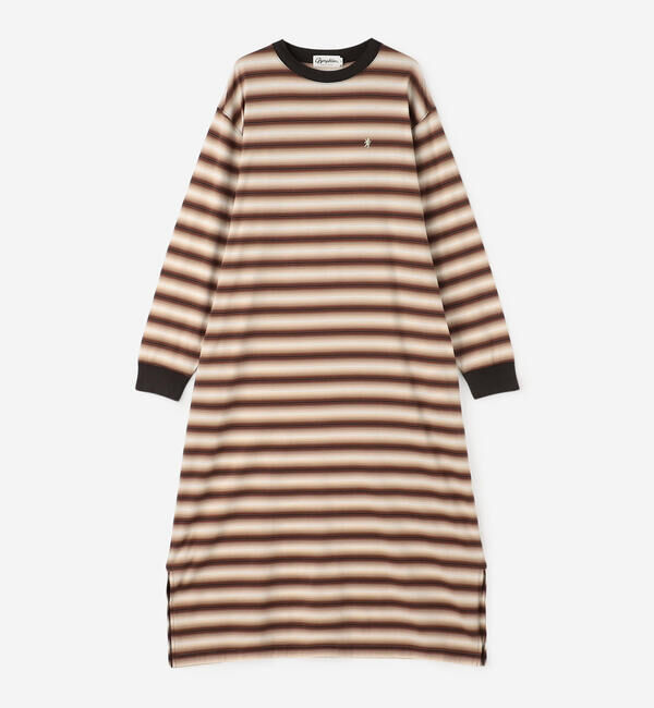 GYMPHLEX「Gymphlex | オンブレボーダー クルーネックワンピース WOMEN」|ワンピース|