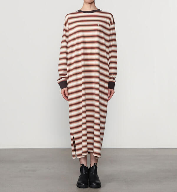 GYMPHLEX「Gymphlex | オンブレボーダー クルーネックワンピース WOMEN」|ワンピース|