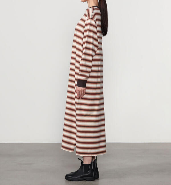 GYMPHLEX「Gymphlex | オンブレボーダー クルーネックワンピース WOMEN」|ワンピース|