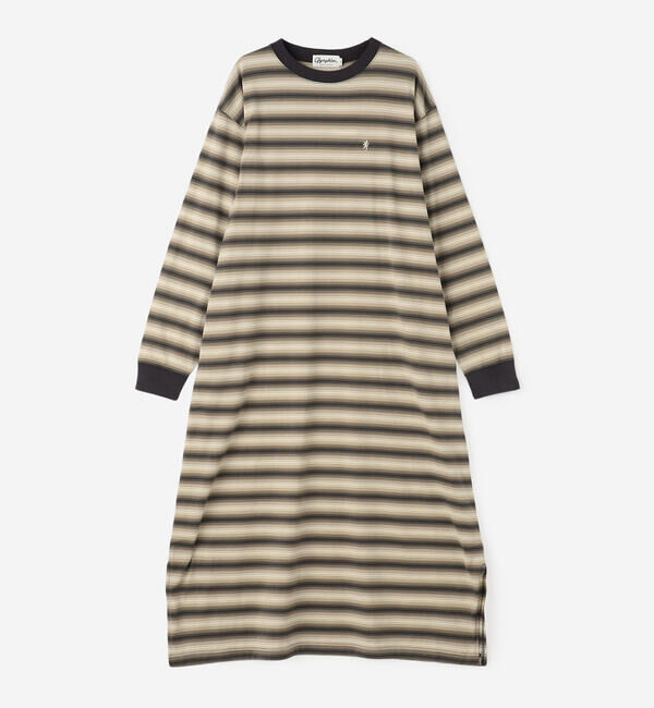 GYMPHLEX「Gymphlex | オンブレボーダー クルーネックワンピース WOMEN」|ワンピース|GREEN系1