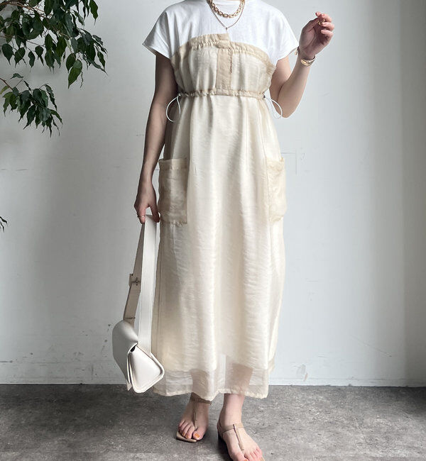  「【WEB限定】シアー切替ワンピース」|ワンピース|