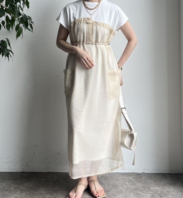  「【WEB限定】シアー切替ワンピース」|ワンピース|