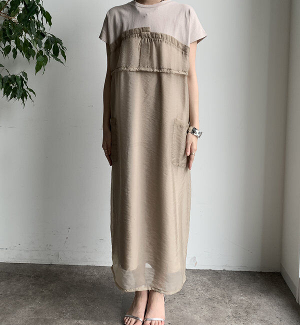  「【WEB限定】シアー切替ワンピース」|ワンピース|