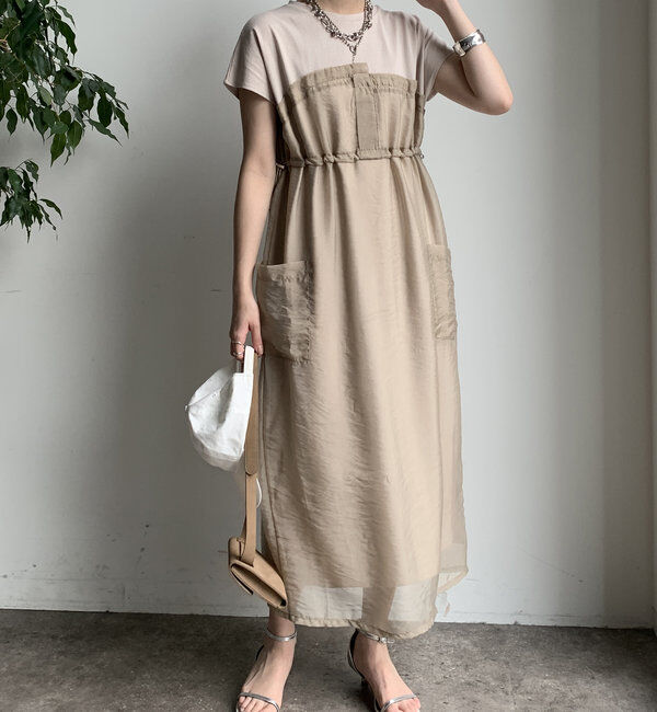  「【WEB限定】シアー切替ワンピース」|ワンピース|