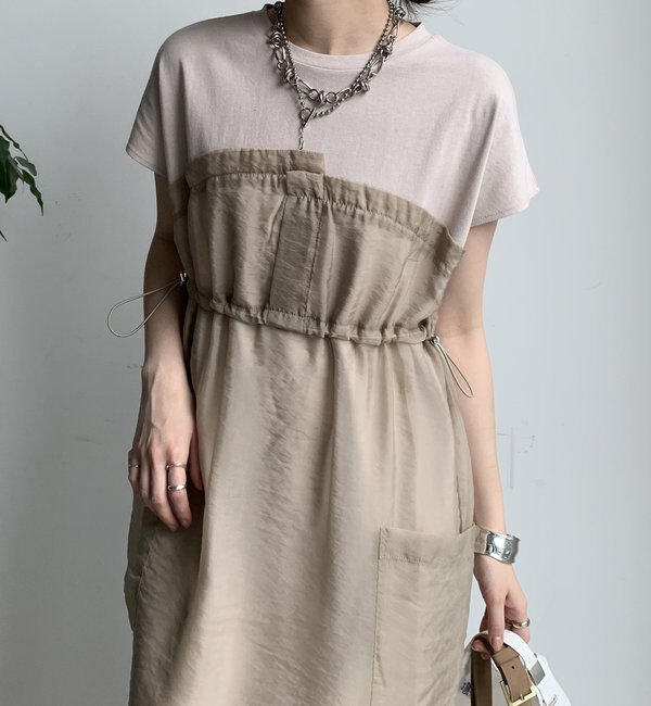  「【WEB限定】シアー切替ワンピース」|ワンピース|