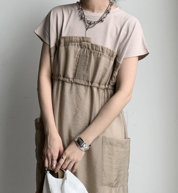  「【WEB限定】シアー切替ワンピース」|ワンピース|