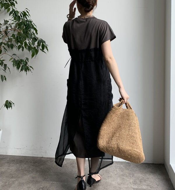  「【WEB限定】シアー切替ワンピース」|ワンピース|