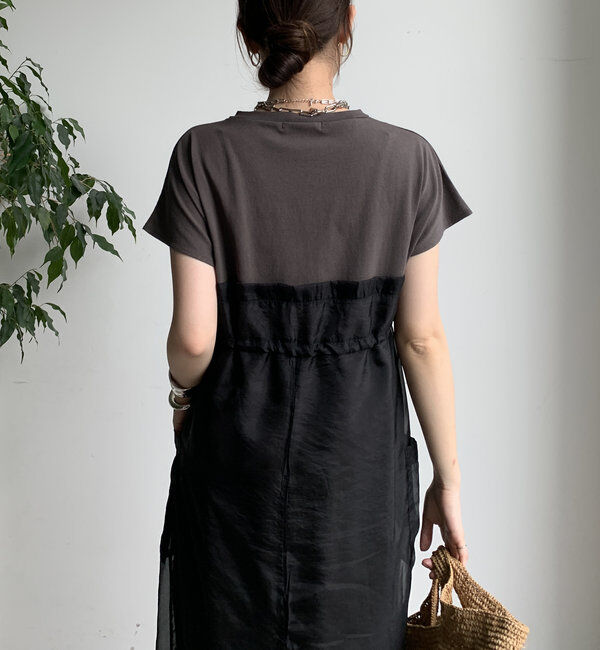  「【WEB限定】シアー切替ワンピース」|ワンピース|