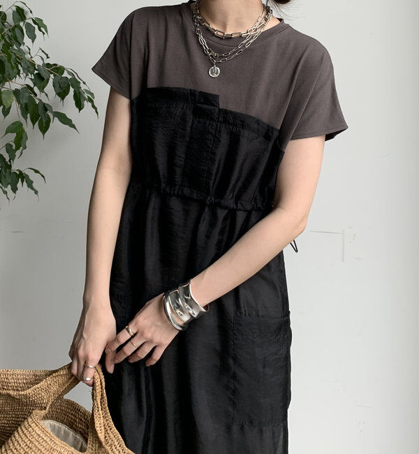  「【WEB限定】シアー切替ワンピース」|ワンピース|