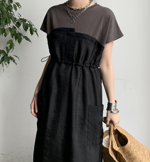  「【WEB限定】シアー切替ワンピース」|ワンピース|