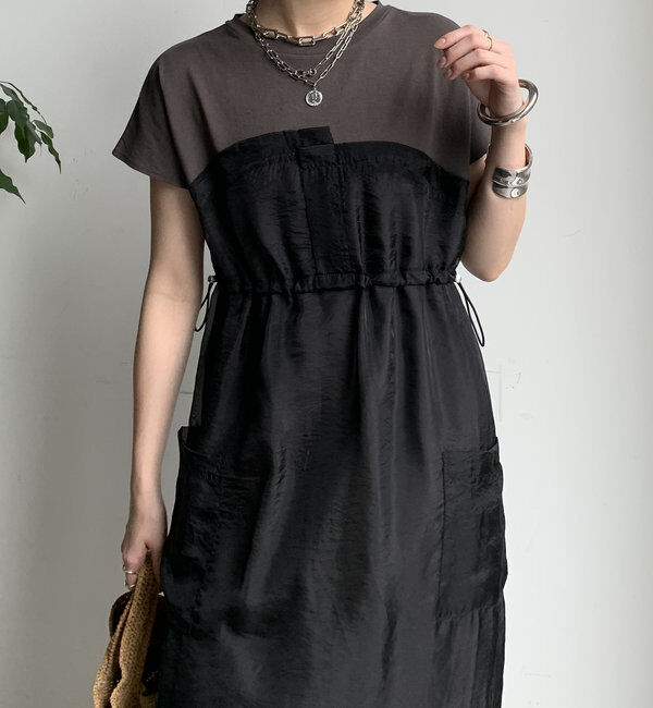  「【WEB限定】シアー切替ワンピース」|ワンピース|