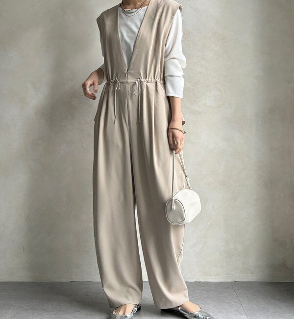  「【WEB限定/オケージョン対応】ペプラムオールインワン」|ワンピース|