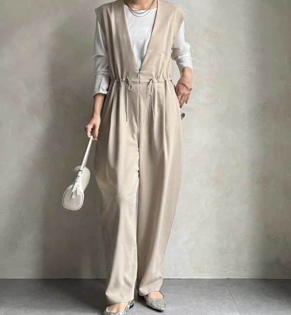  「【WEB限定/オケージョン対応】ペプラムオールインワン」|ワンピース|