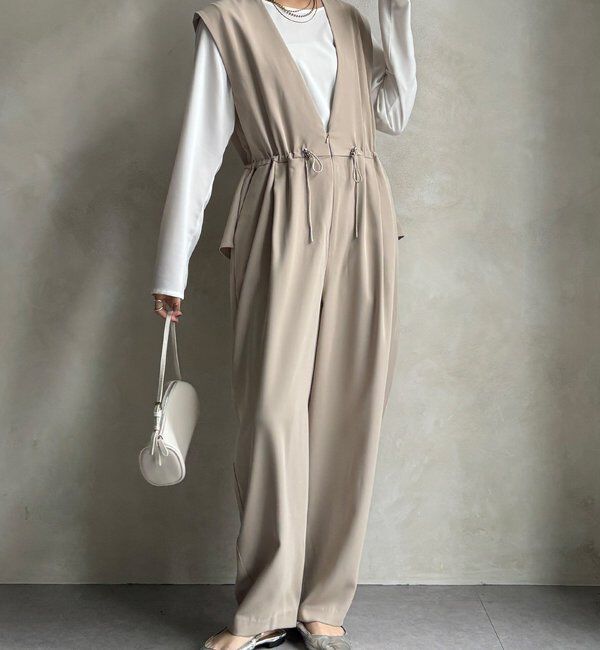  「【WEB限定/オケージョン対応】ペプラムオールインワン」|ワンピース|