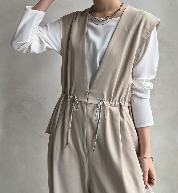  「【WEB限定/オケージョン対応】ペプラムオールインワン」|ワンピース|