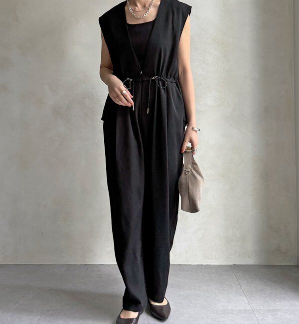  「【WEB限定/オケージョン対応】ペプラムオールインワン」|ワンピース|