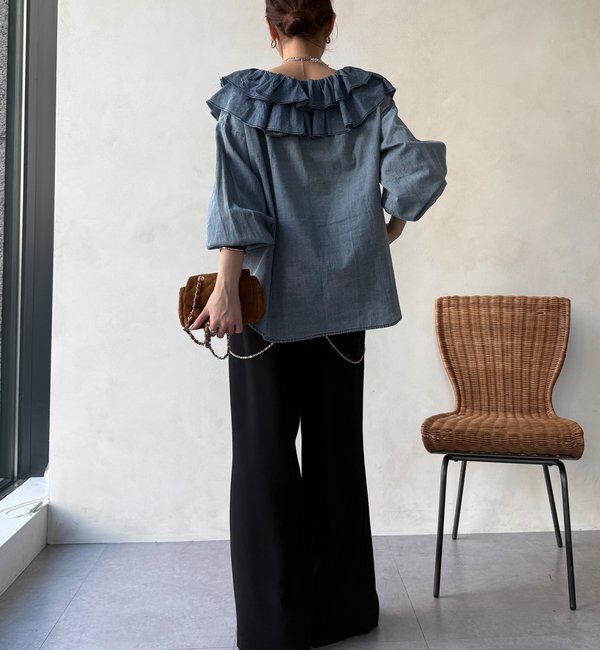  「【WEB限定/セットアップ対応】セミワイドフレアパンツ」|チノ|