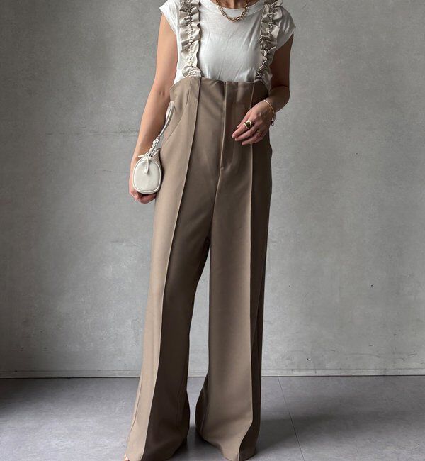  「【WEB限定】ドロストフリルサロペット」|チノ|