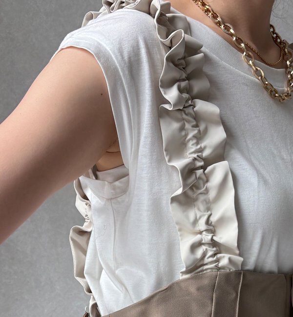  「【WEB限定】ドロストフリルサロペット」|チノ|