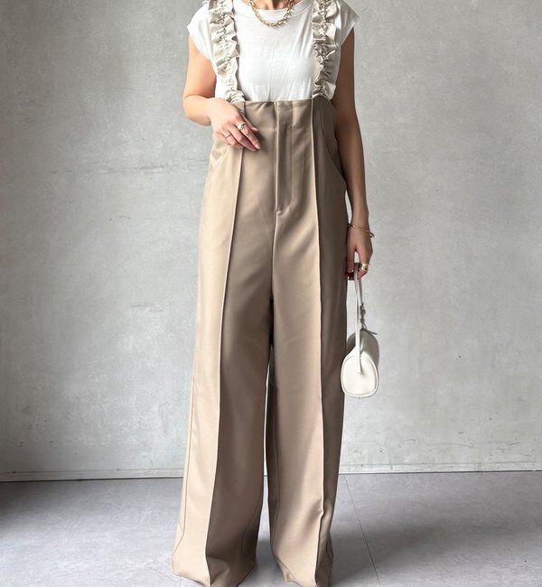  「【WEB限定】ドロストフリルサロペット」|チノ|