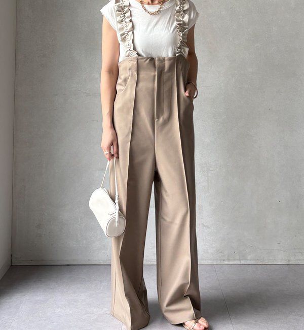  「【WEB限定】ドロストフリルサロペット」|チノ|