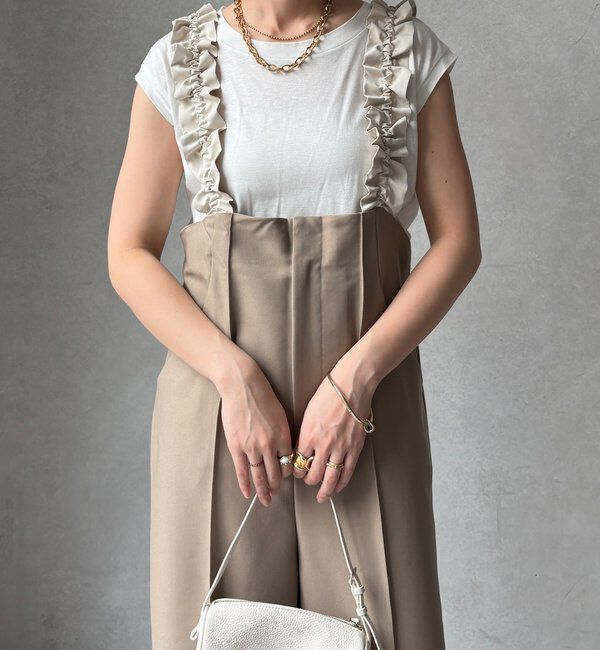  「【WEB限定】ドロストフリルサロペット」|チノ|