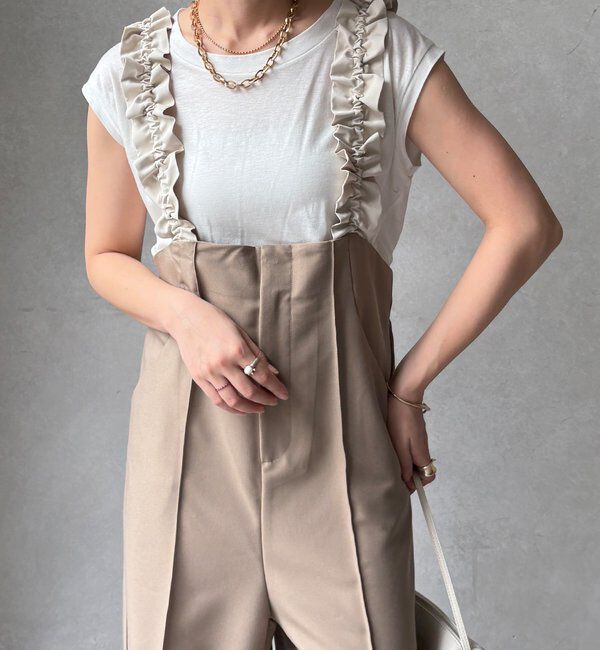  「【WEB限定】ドロストフリルサロペット」|チノ|