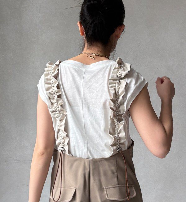  「【WEB限定】ドロストフリルサロペット」|チノ|