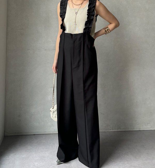  「【WEB限定】ドロストフリルサロペット」|チノ|