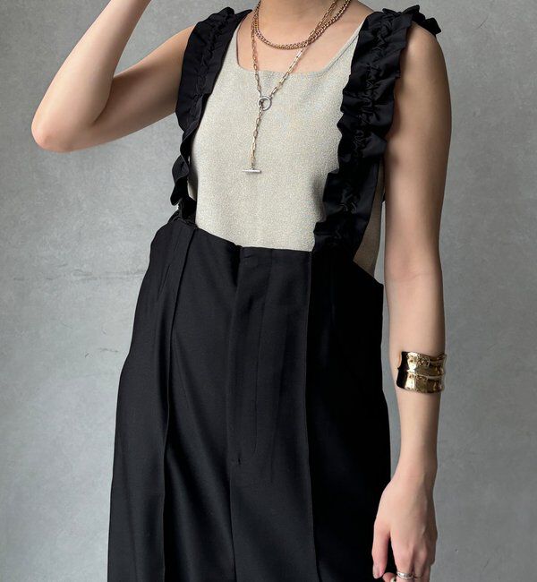  「【WEB限定】ドロストフリルサロペット」|チノ|