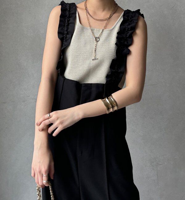  「【WEB限定】ドロストフリルサロペット」|チノ|