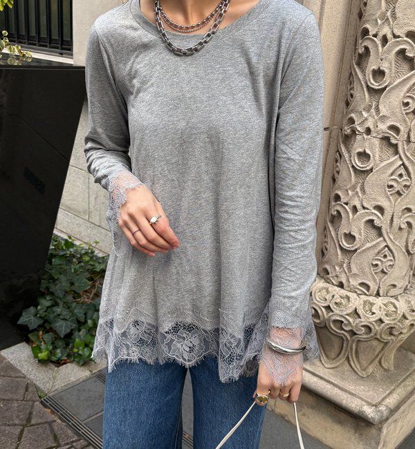  「ヘムレースロンTEE」|Tシャツ・カットソー|