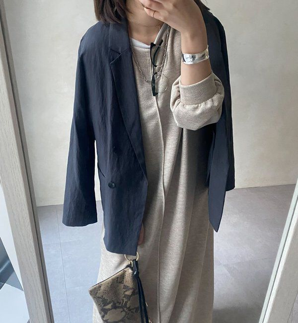  「【インフルエンサーSAKURA企画】リネンライクエアリー袖切替ワンピース」|ワンピース|