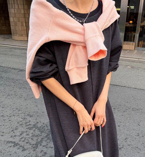  「【インフルエンサーSAKURA企画】リネンライクエアリー袖切替ワンピース」|ワンピース|