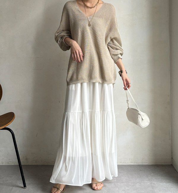  「ガーター深Vプルオーバー」|ニット・セーター|