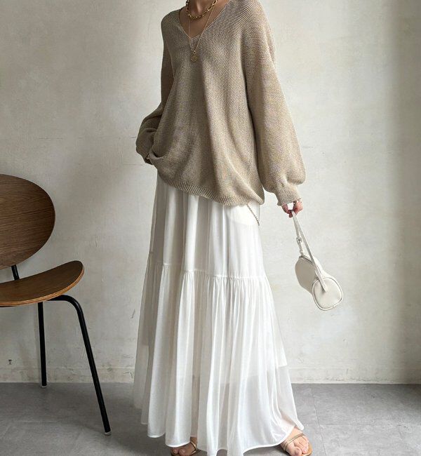  「ガーター深Vプルオーバー」|ニット・セーター|