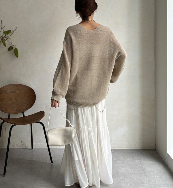  「ガーター深Vプルオーバー」|ニット・セーター|